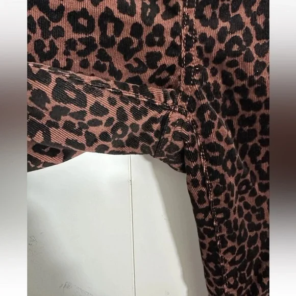 LOFT Size 27/4 Curvy High Waist Skinny Corduroy Pants animal print stretchy - Picture 3 of 13